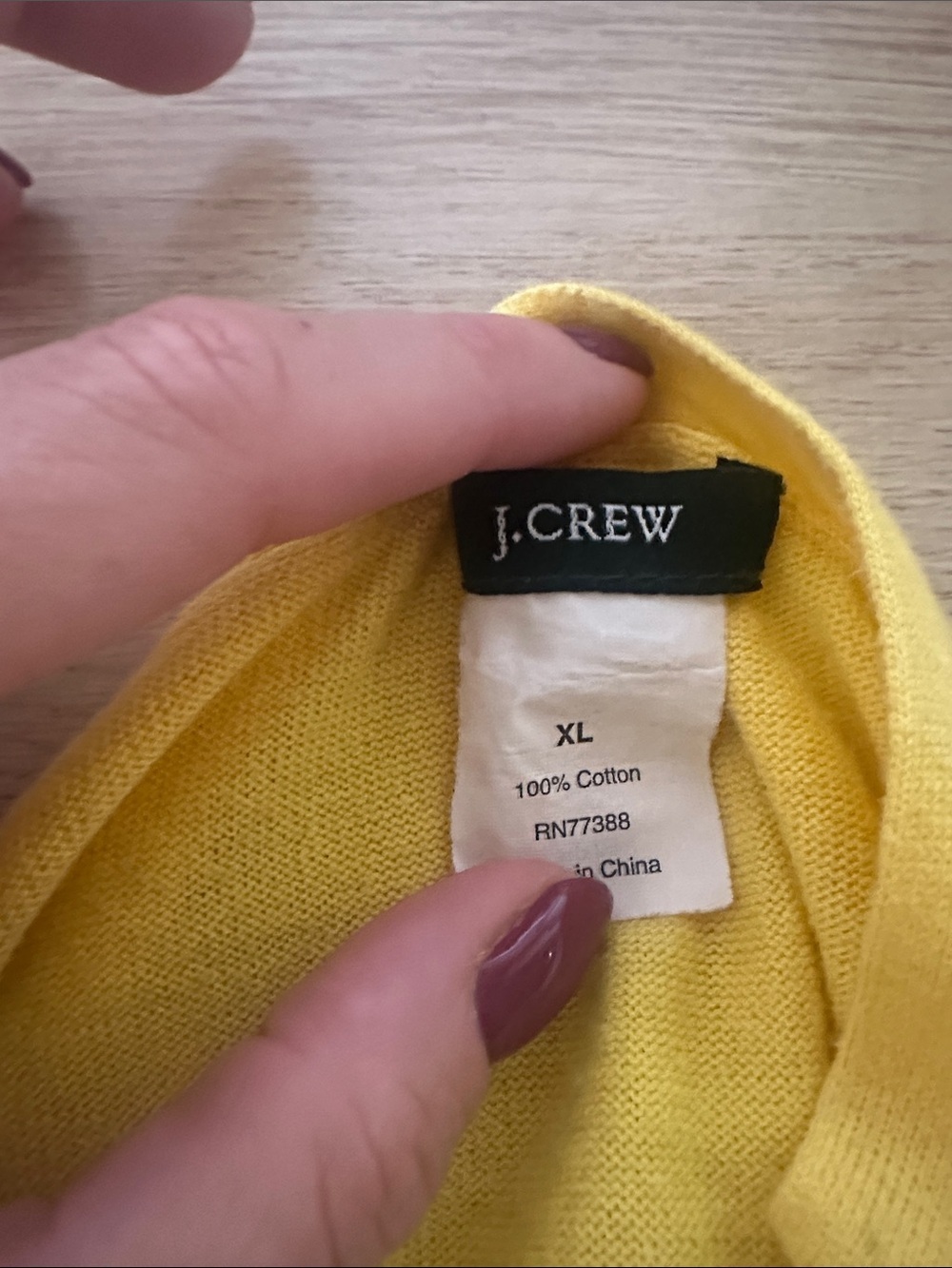 J. Crew 100% Cotton Sunny Yellow V-Neck Button Pullover - Picture 3 of 10